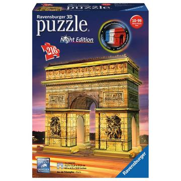 3D Puzzle Arc de Triomphe, night edition, 72 piéces