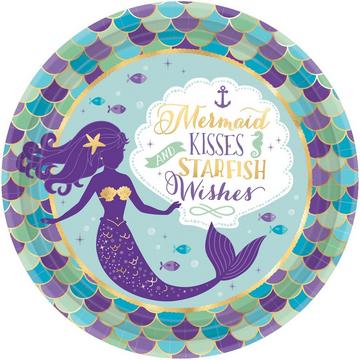 8 Assiettes de carton Mermaid Wishes