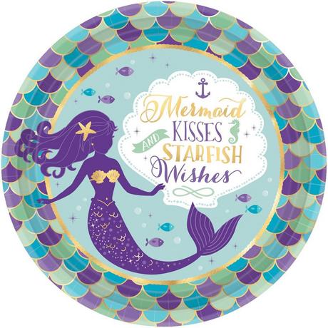 amscan  8 Pappteller Mermaid Wishes 