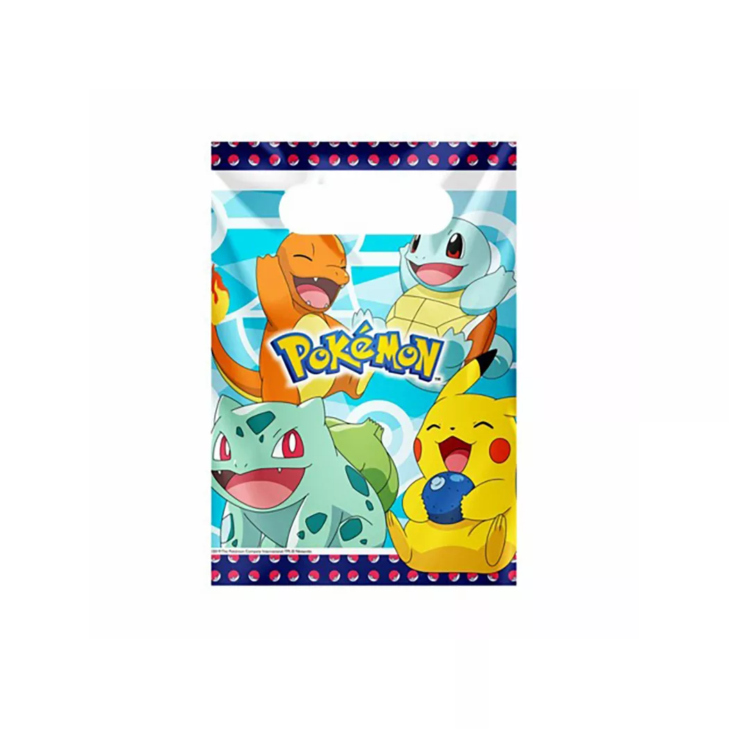Amscan - Pokémon Partytüten, 8 Stück, Multicolor