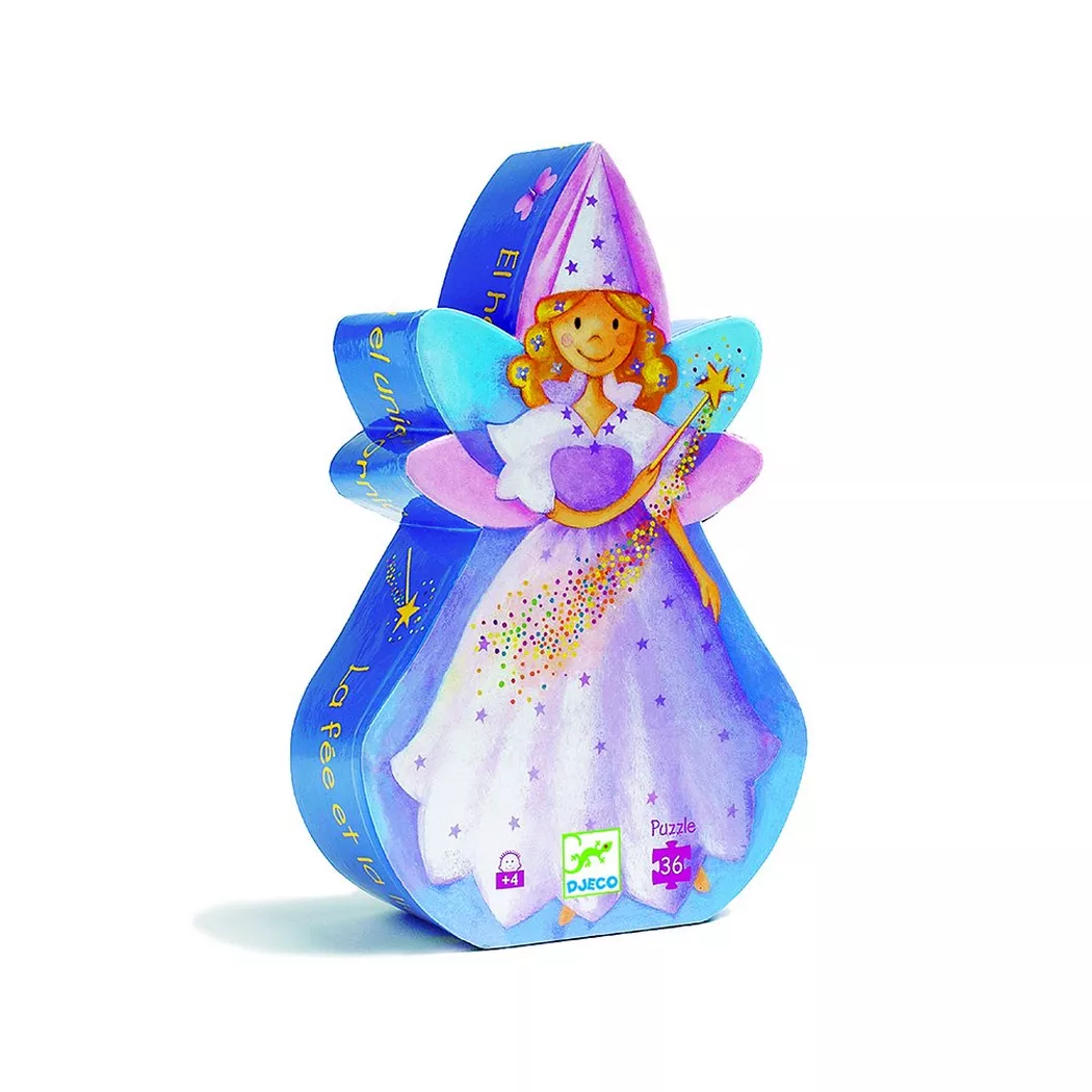 Djeco - Die Fee und das Einhorn 36 Teile, Multicolor