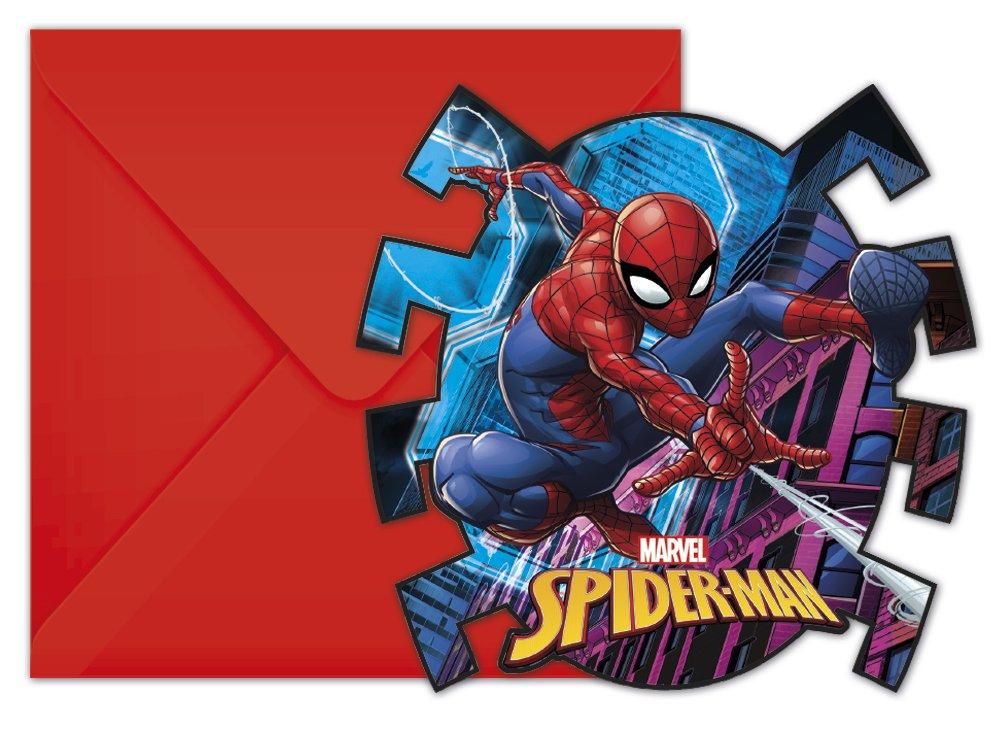 Image of Procos 6 Einladungskarten & Kuverts Spiderman Team Up