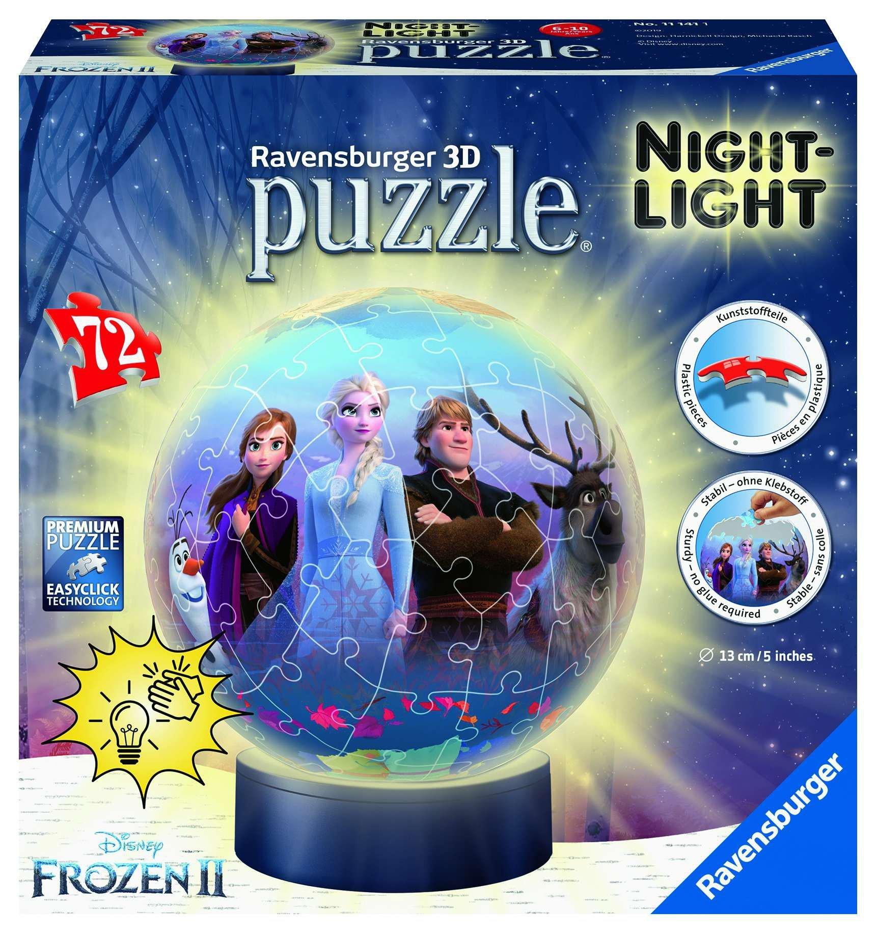 Ravensburger  3D Puzzle Ball Nachtlicht - Frozen II, 72 Teile 