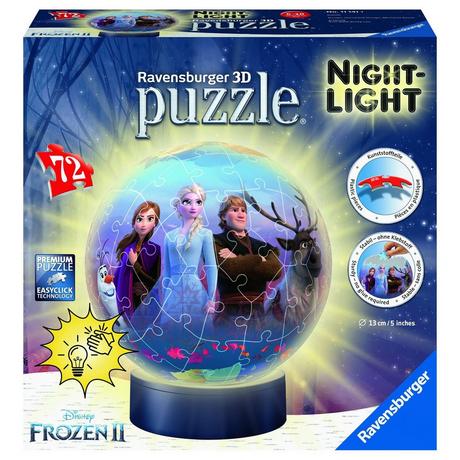 Ravensburger  Boule de puzzle 3D veilleuse - Frozen II, 72 Pièces 
