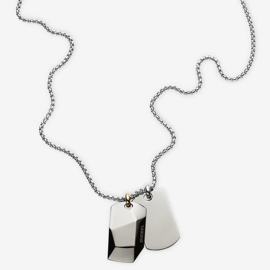 DIESEL Double Dog Tag Halskette mit Anhänger 