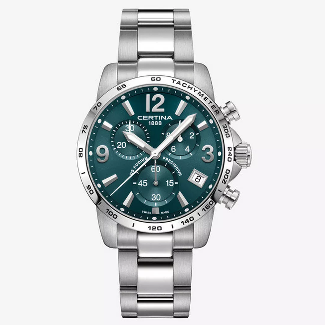 Certina - Chronograph Uhr, DS Podium, 41mm, Silberfarben