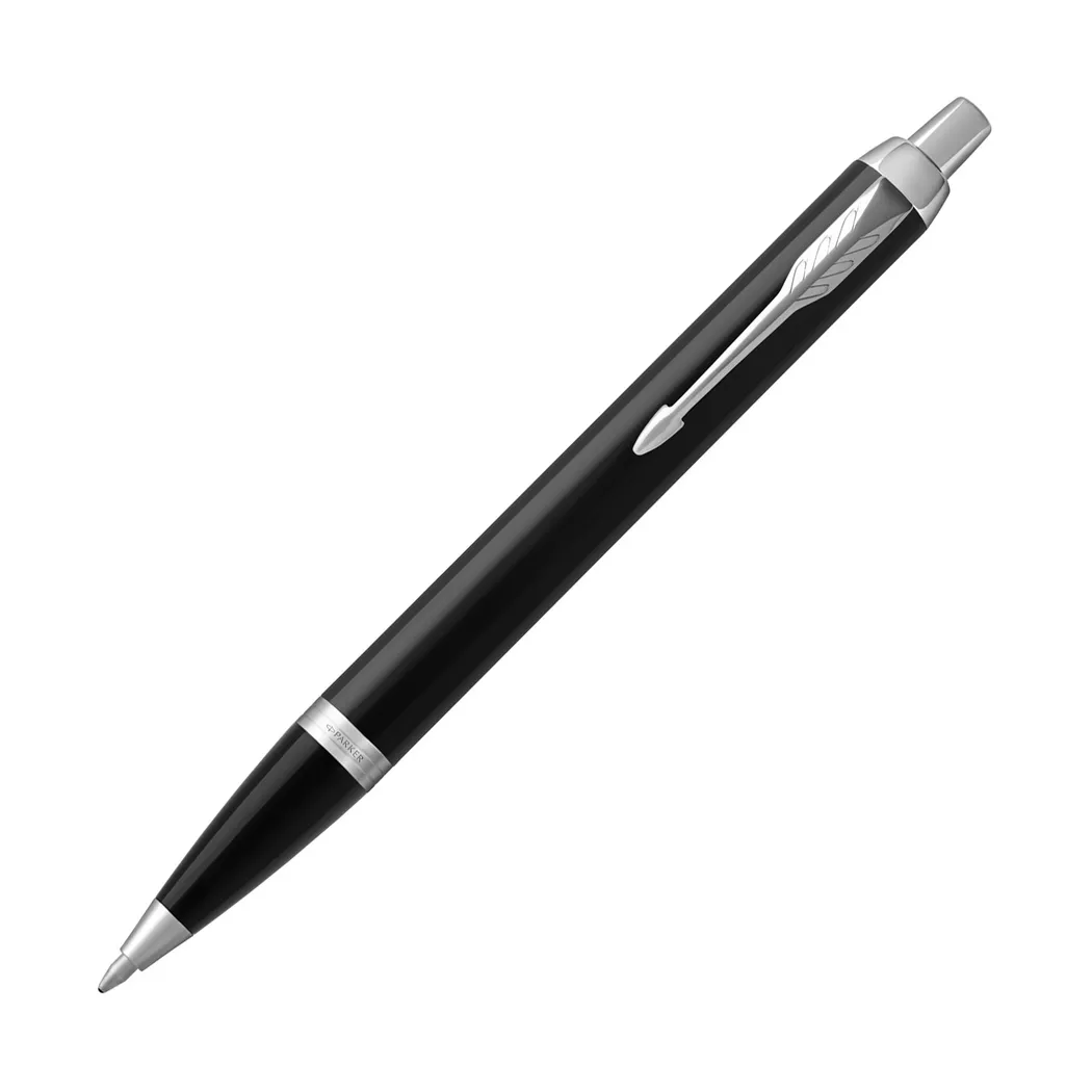 Parker IM Black Chrome Trim Ballpoint Pen, Smooth Reliable Writing
