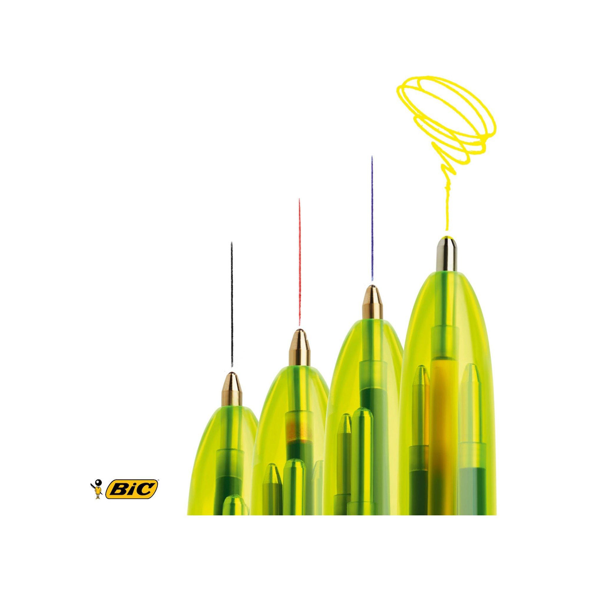 BiC STYLO A BILLE 4 Colours Fluo Medium 