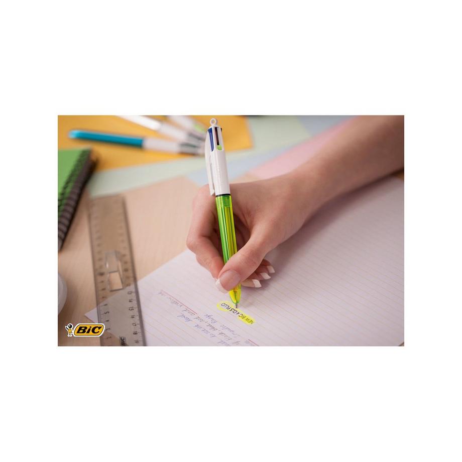 BiC PENNA BIRO 4 Colours Fluo Medium 