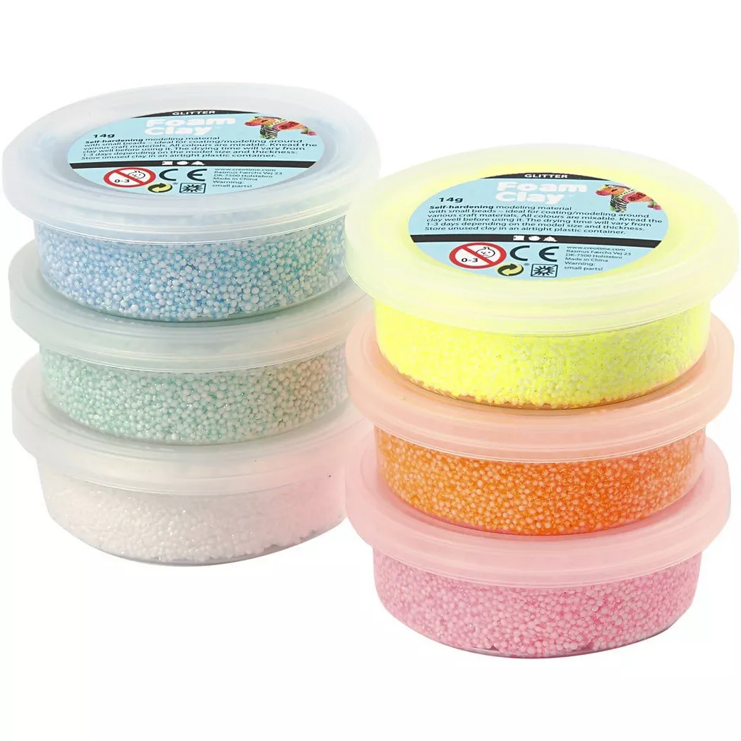 Creativ Company Foam Clay Glitter 6pack.