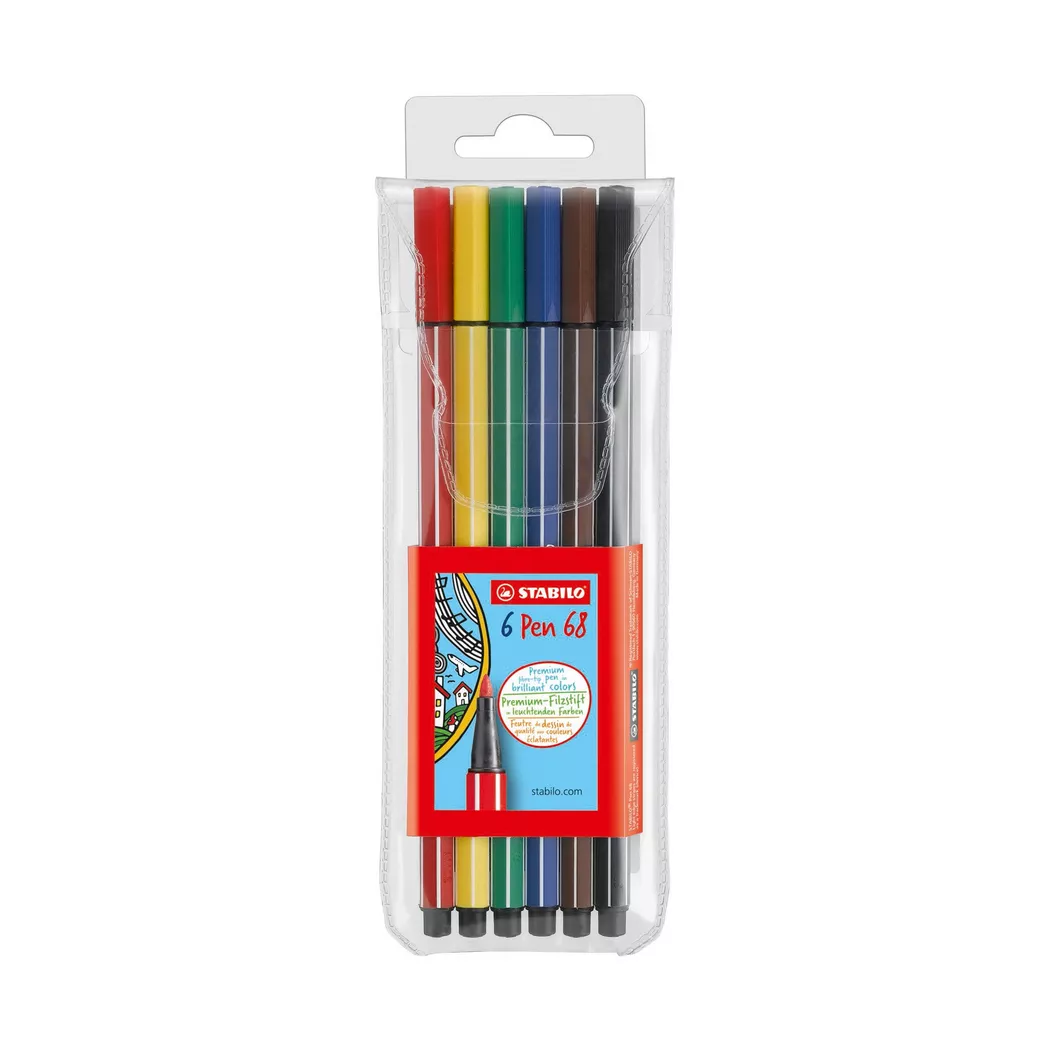 STABILO Fasermaler Pen 68, 6er Kartonetui