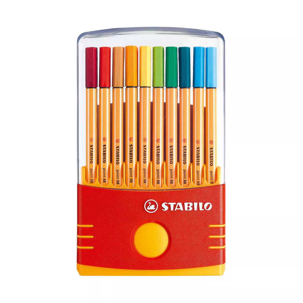 STABILO point 88 Fineliner Pen 0.4mm Line Assorted Colours Wallet 20 -