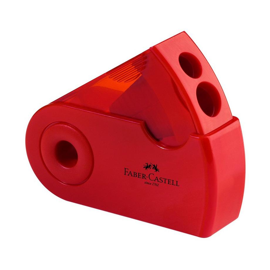 Faber-Castell Affilatore Temperamatite a2fori ro/serb.Sleeve, R/B 