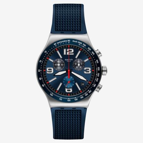 swatch BLUE GRID Chronograph Uhr 