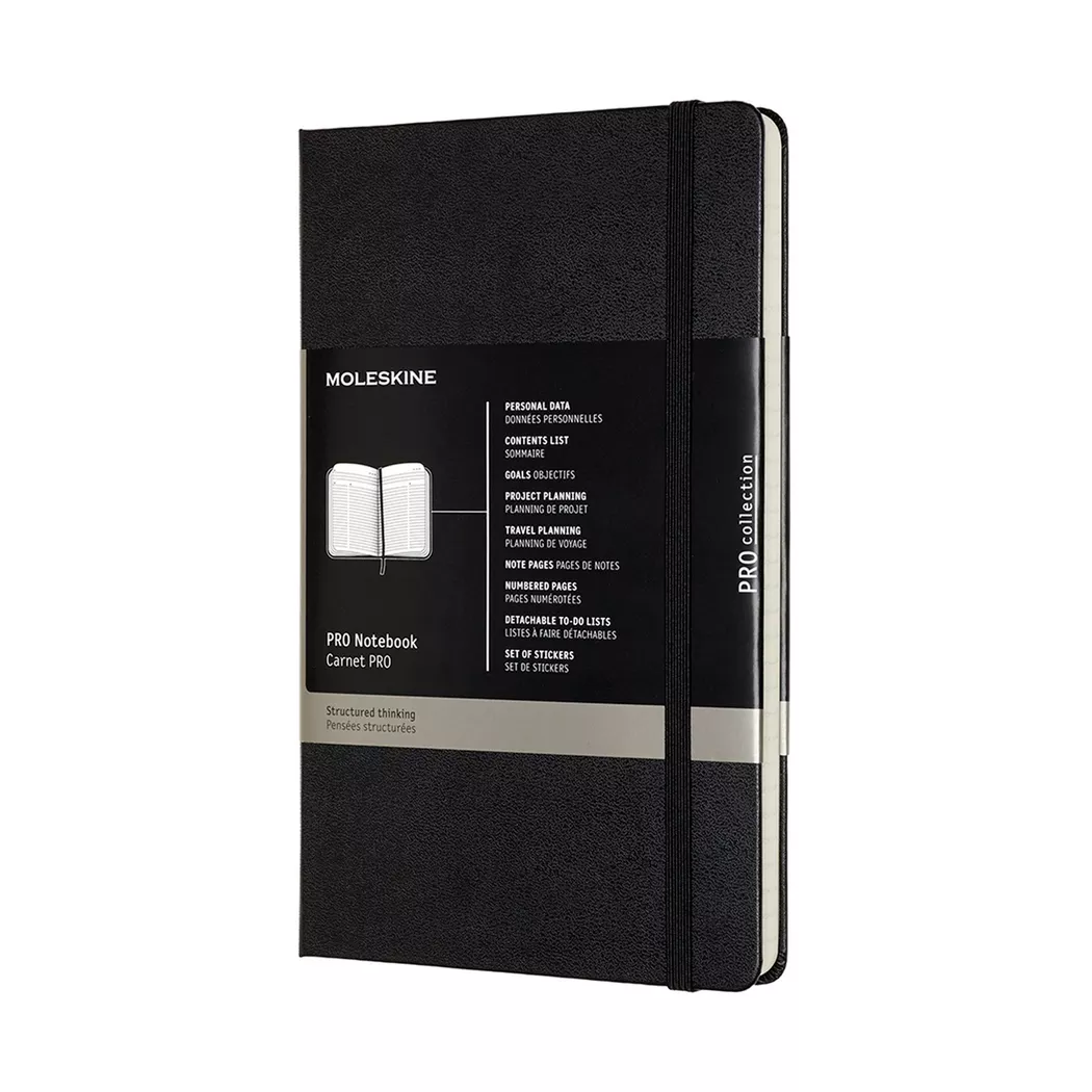 Carnet Pro grand format Moleskine couverture rigide Noir