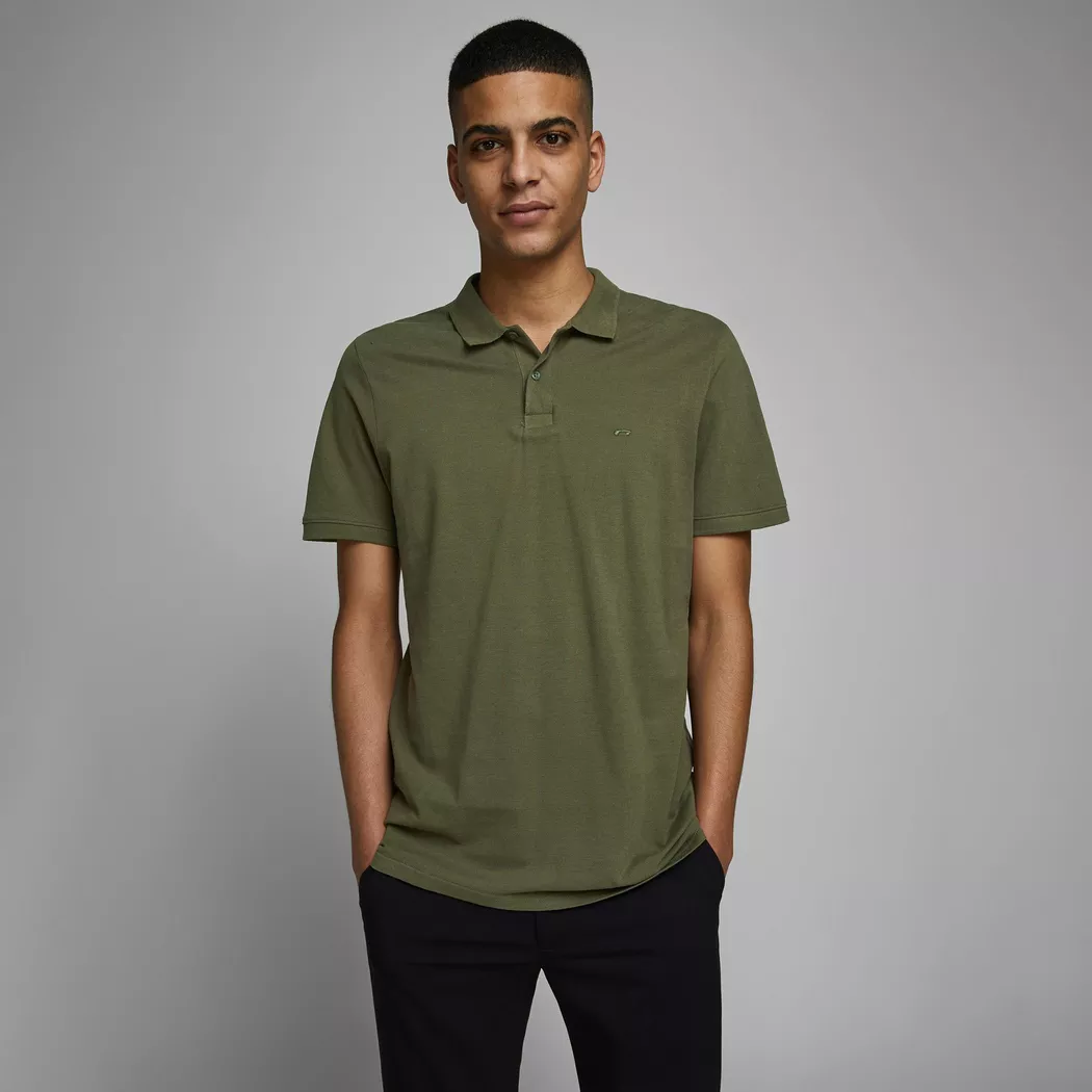 Jack & Jones - Poloshirt, Body Fit, kurzarm, für Herren, Olivegrün, Größe M