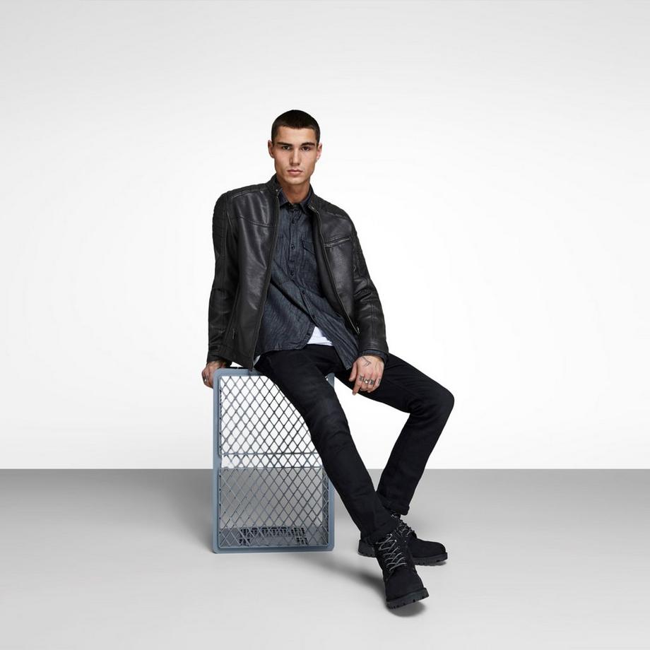 JACK & JONES Lederoptik Blouson Jacke  