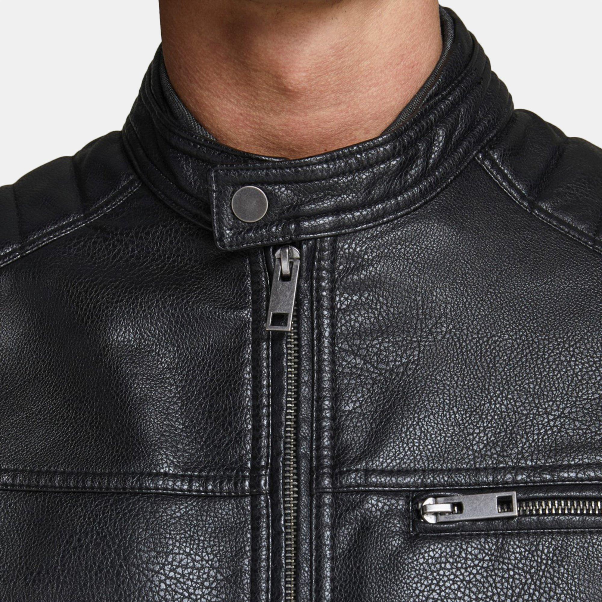 JACK & JONES Giubbotto Effetto Pelle  