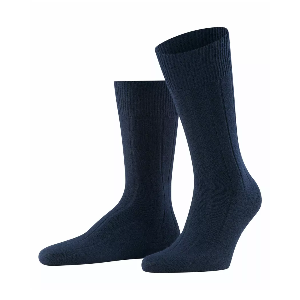 1 Pair Dark Navy Lhasa Rib Cashmere Blend Casual Socks Men's 5.5-8 Mens - Falke