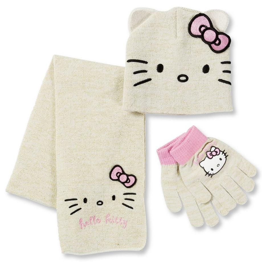 Hello Kitty  Set Mütze, Schal und Handschuhe 