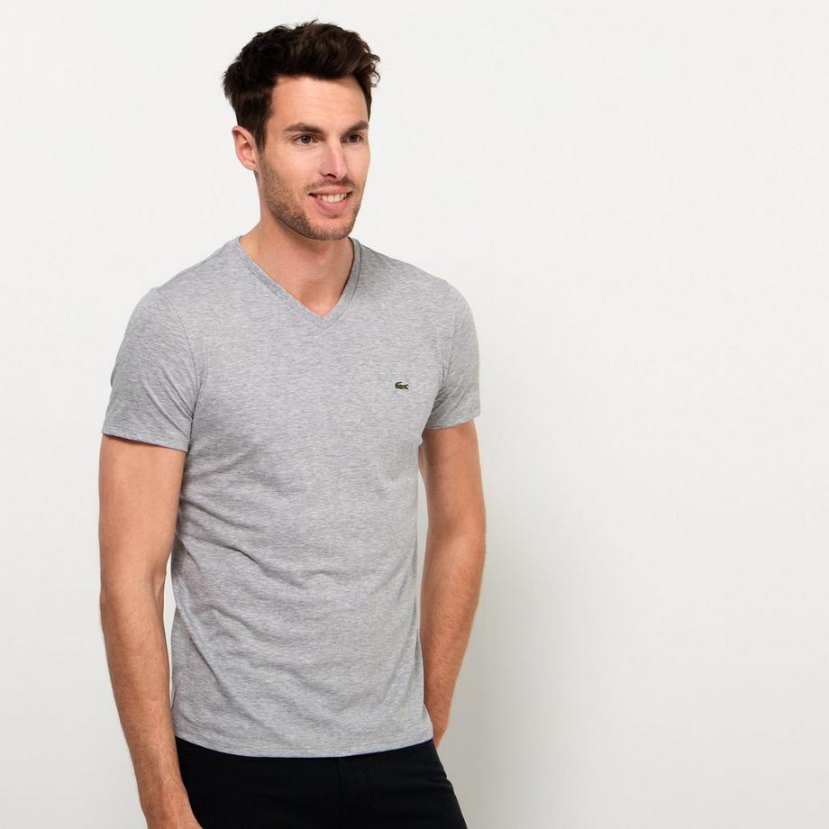LACOSTE T-Shirt Scollo a V Maniche Corte Regular Fit  