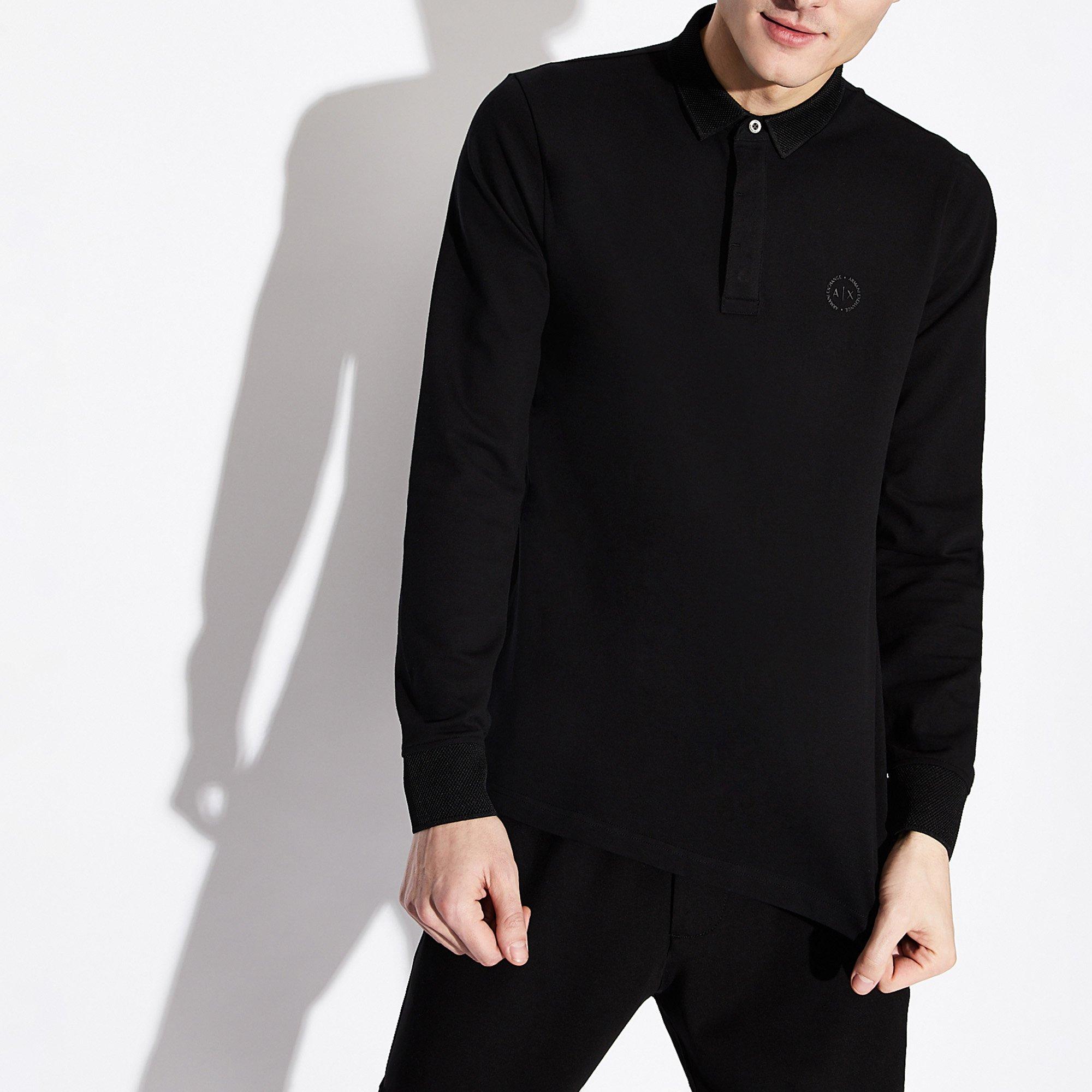 Armani Exchange Langarm Modern Fit Poloshirt  