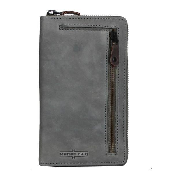 Image of Leder-portemonnaie Paris 1 Grey Damen Gewittergrau