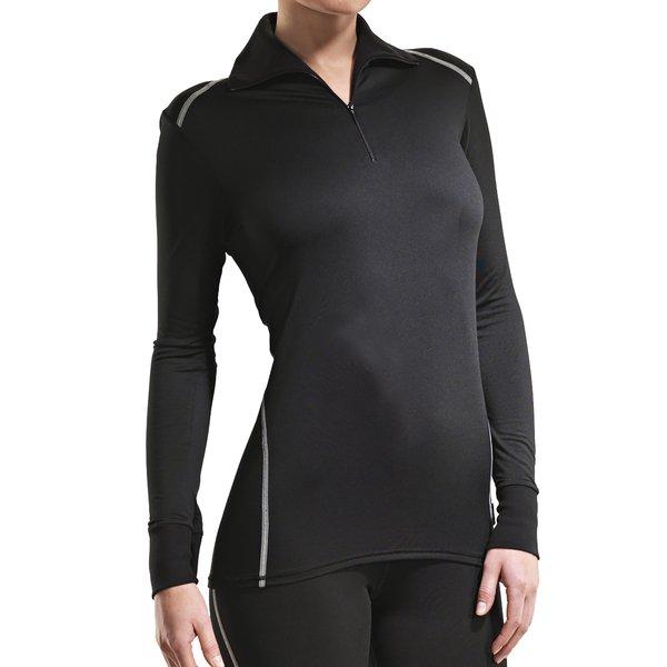 Image of Rollkragenshirt Langarm Mit Reissverschluss, Clima Control Faktor 2 Damen Schwarz M