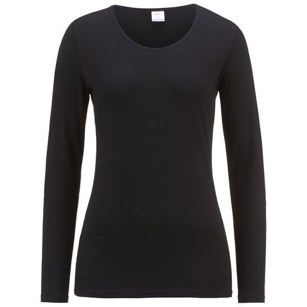 Image of Shirt Langarm, Rundhals Damen Schwarz XS