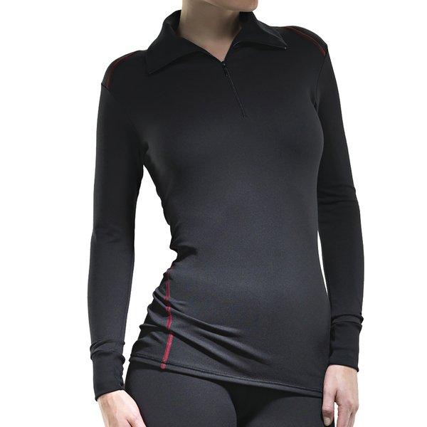 Image of Rollkragenshirt Langarm Mit Reissverschluss, Clima Control Faktor 3 Damen Schwarz L