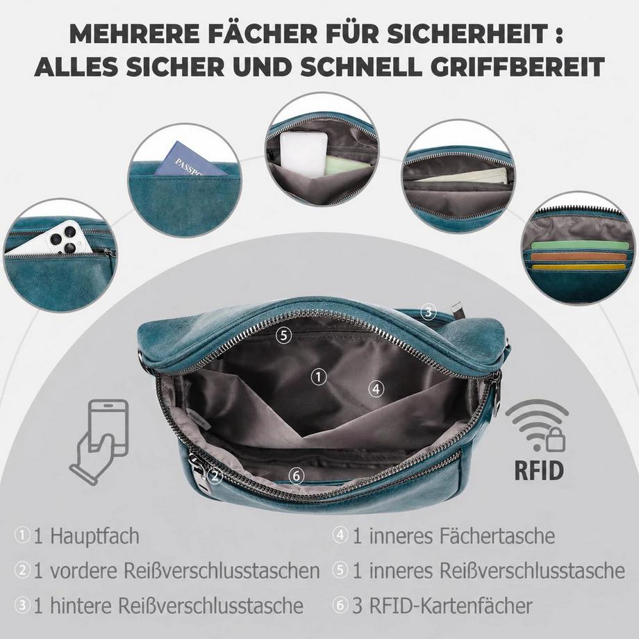 Only-bags.store Ultraleichte Umhängetasche mit mehreren Fächern  