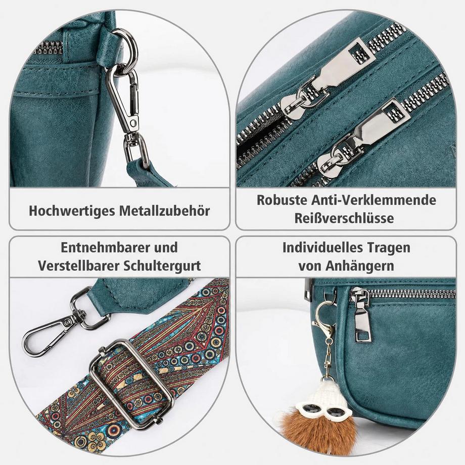 Only-bags.store Ultraleichte Umhängetasche mit mehreren Fächern  