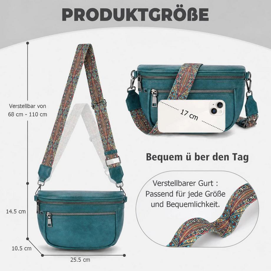 Only-bags.store Ultraleichte Umhängetasche mit mehreren Fächern  