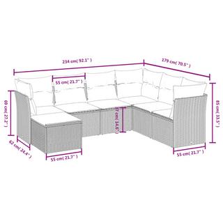 VidaXL Garten sofagarnitur poly-rattan  