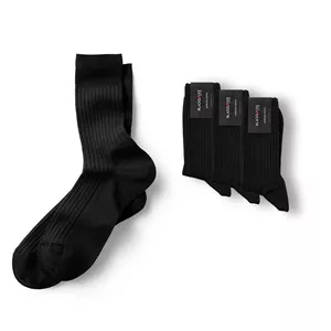 Merino Wollsocken in Schwarz (3 Paar)