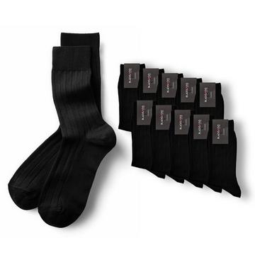 Classic Calf Socks in Black: Soft ribbed all-rounder (10 pairs)