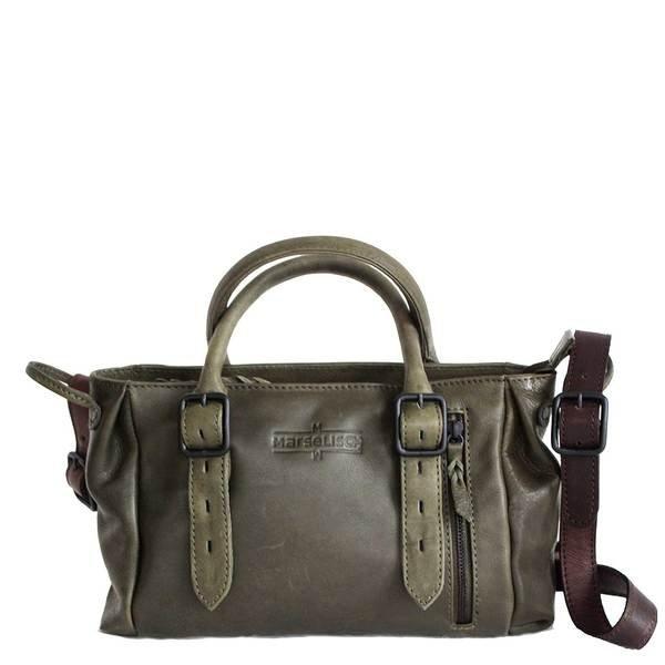 Margelisch  Sac à bandoulière en cuir Gini 2 mud green 