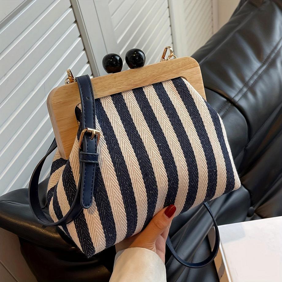 Only-bags.store Pochette à Motif Rayé Sac Bandoulière  