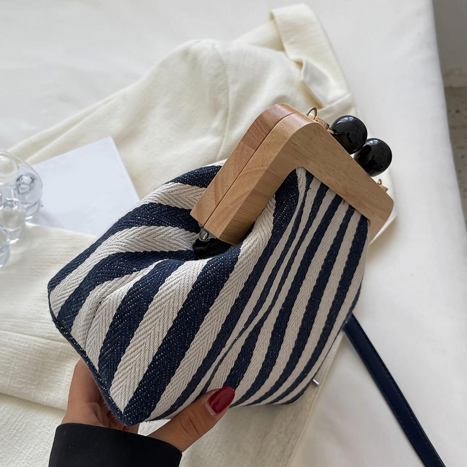 Only-bags.store Pochette à Motif Rayé Sac Bandoulière  