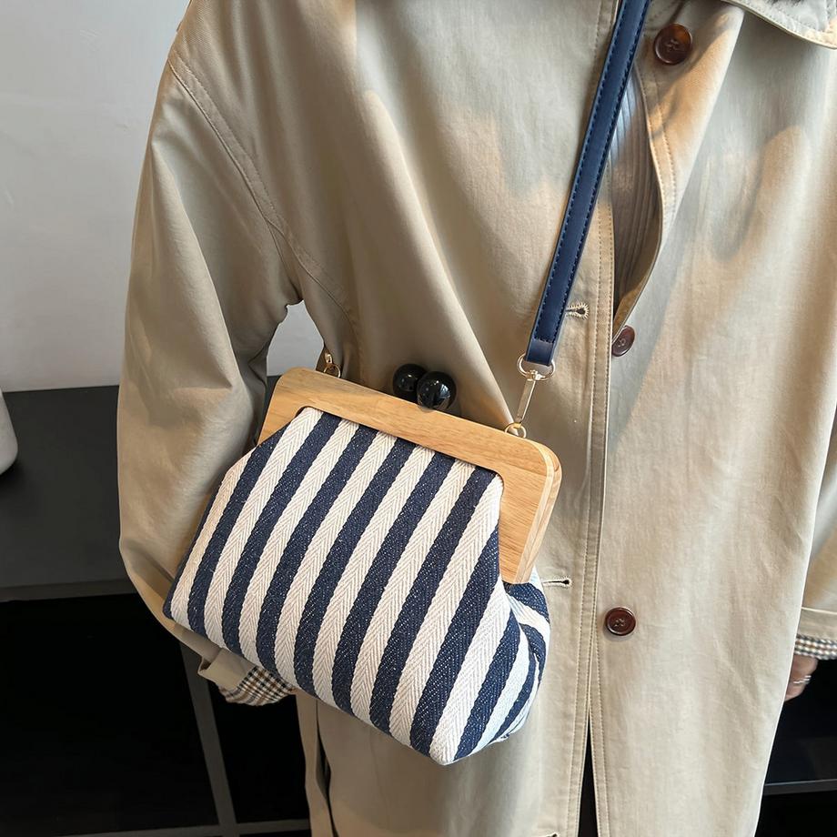 Only-bags.store Pochette à Motif Rayé Sac Bandoulière  