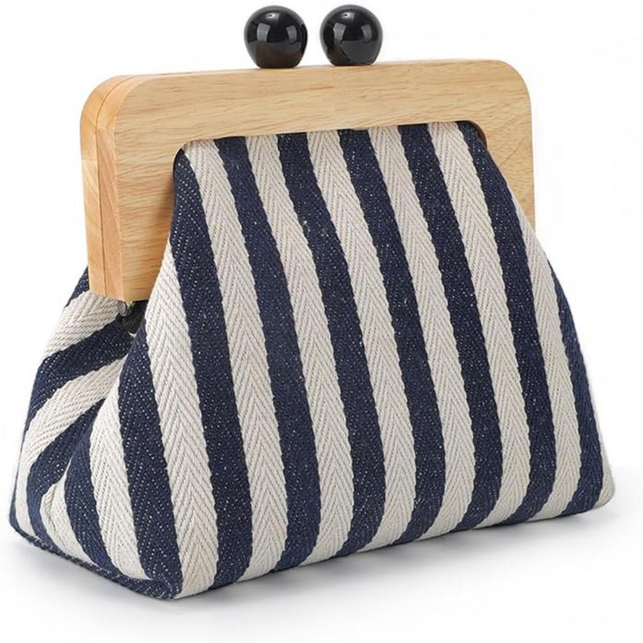 Pochette  pour soirée, sac à bandoulière à motif rayé, sac à main de créateur de modea