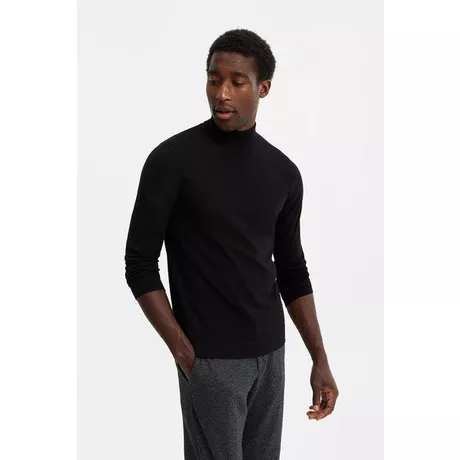 WE Fashion Heren Fijngebreide Trui Met Opstaande Boord  