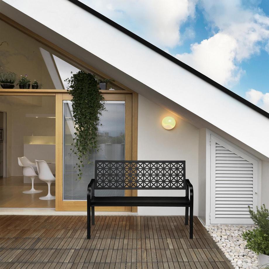 Northix Panchina da giardino con design geometrico  