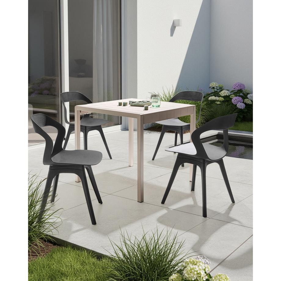 Beliani Gartenstuhl 4er Set aus Polypropylen  LACHANIA  