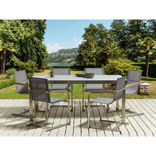 Beliani Lot de 4 chaises de jardin en Acier inox Moderne COSOLETO  