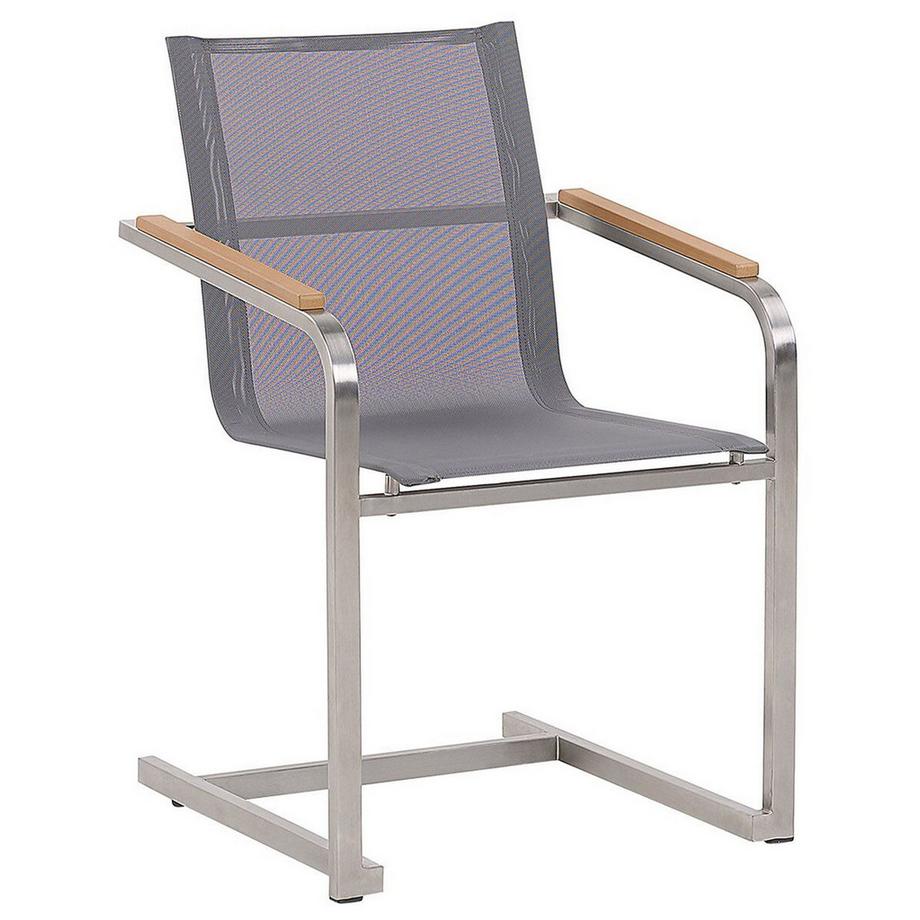 Beliani Lot de 4 chaises de jardin en Acier inox Moderne COSOLETO  