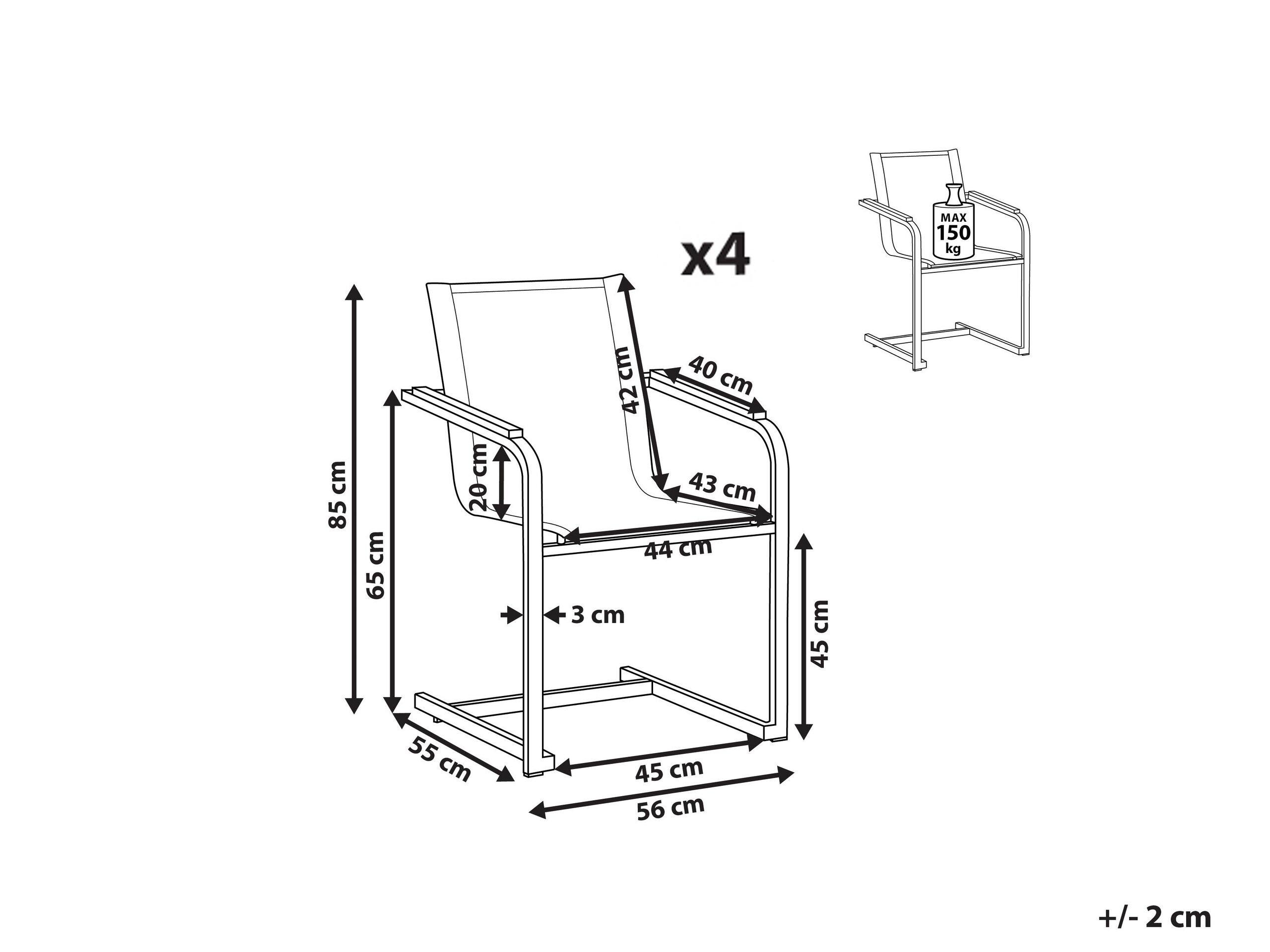 Beliani Set di 4 sedie en Acciaio inox Moderno COSOLETO  