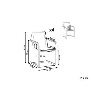 Beliani Gartenstuhl 4er Set aus Edelstahl Modern COSOLETO  