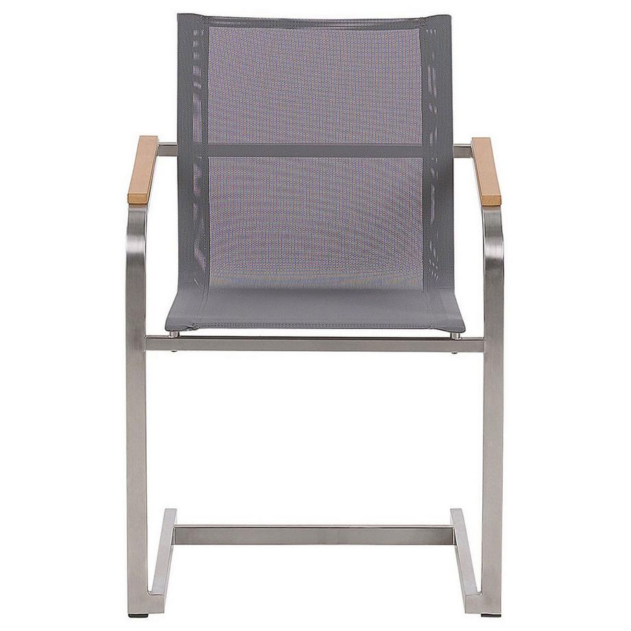 Beliani Lot de 4 chaises de jardin en Acier inox Moderne COSOLETO  