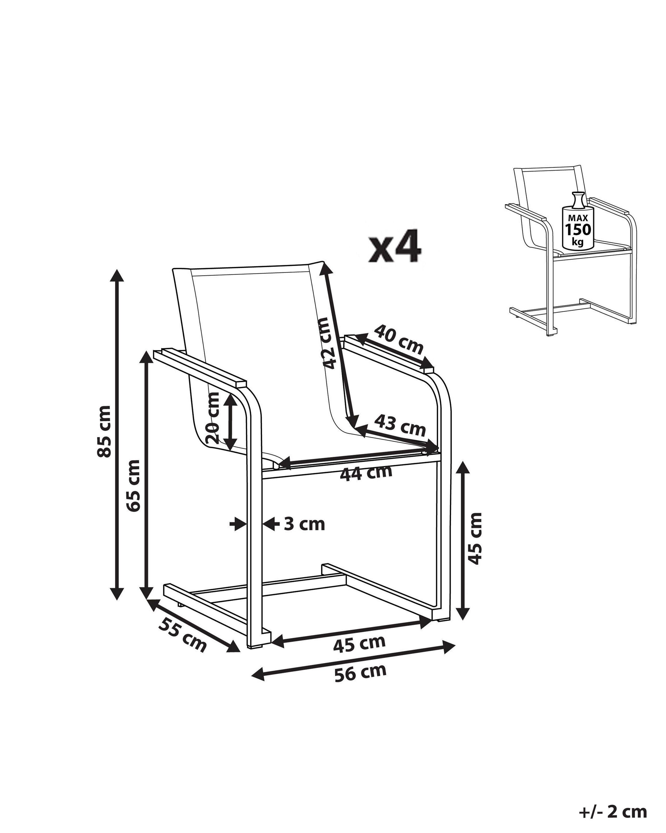 Beliani Set di 4 sedie da giardino en Acciaio inox Moderno COSOLETO  